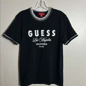 Guess Jeans Los Angeles Embroidered Women’s Small Ringer Top Sz S 100% Cotton